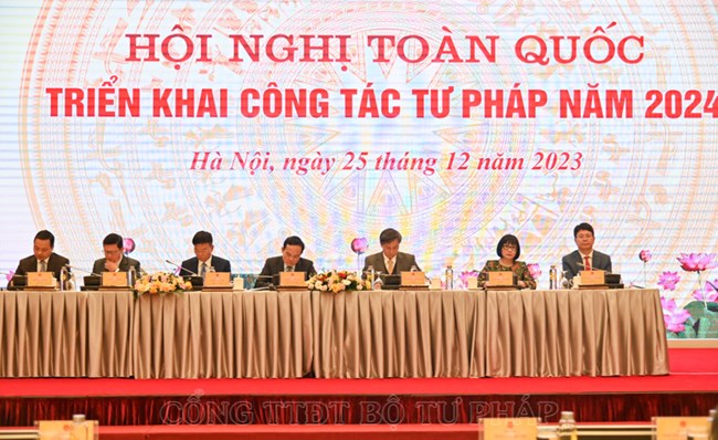 Bộ tư pháp: Hội nghị triển khai công tác năm 2024 (25/12/2023)